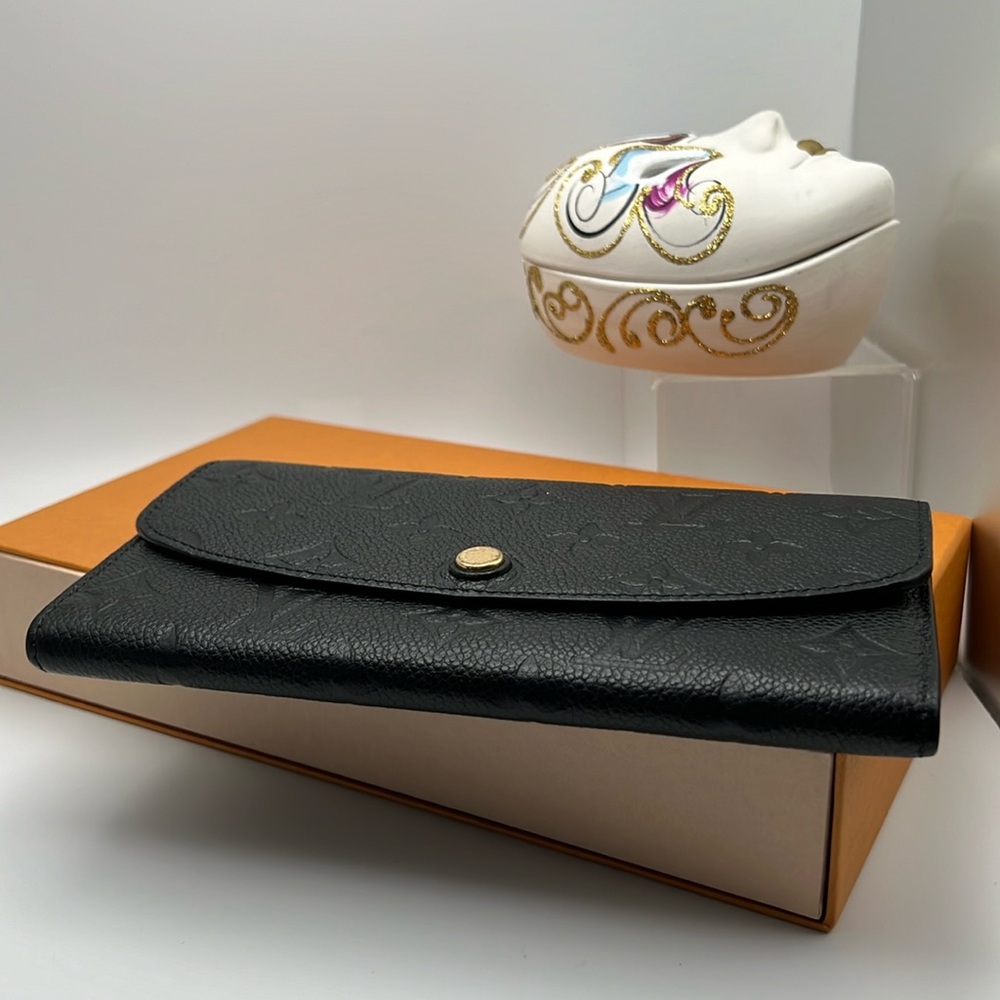 Louis Vuitton 2016 MONOGRAM EMPREINTE Leather Emilie Black Wallet Box & Dust bag - Picture 7 of 17